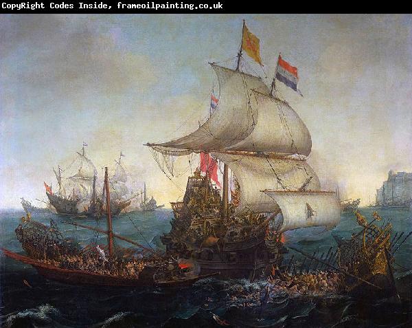 Hendrik Cornelisz. Vroom Dutch ships ramming Spanish galleys off the English coast, 3 October 1602